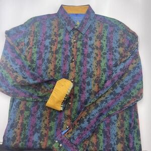 Visconti Men's Signature Series Limited Edition Button Shirt Rainbow Size XLarge